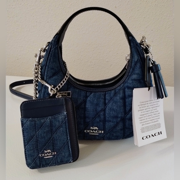 Coach Handbags - Coach Denim Mini Crossbody Bag NWT With Coach Denim Card Case Wallet NWT